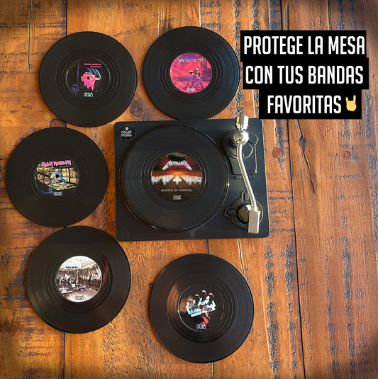 Posavasos Vinilos Metal - Set de 6