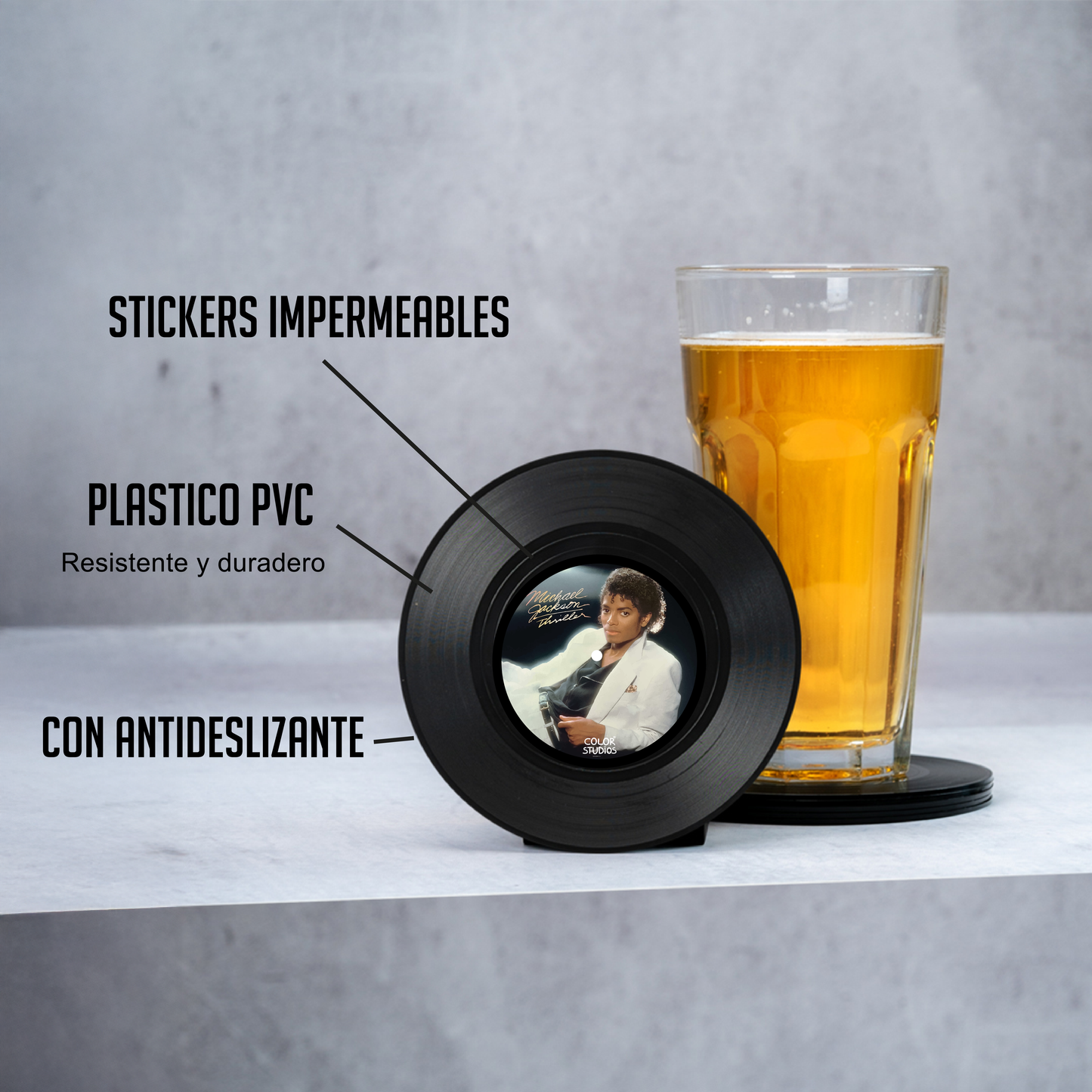 Posavasos Vinilos Hits 80´s - Set de 6
