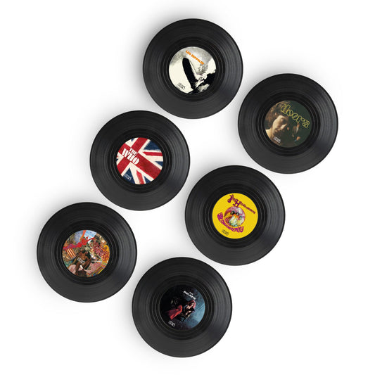 Posavasos Vinilos Rock 60s 70s- Set de 6