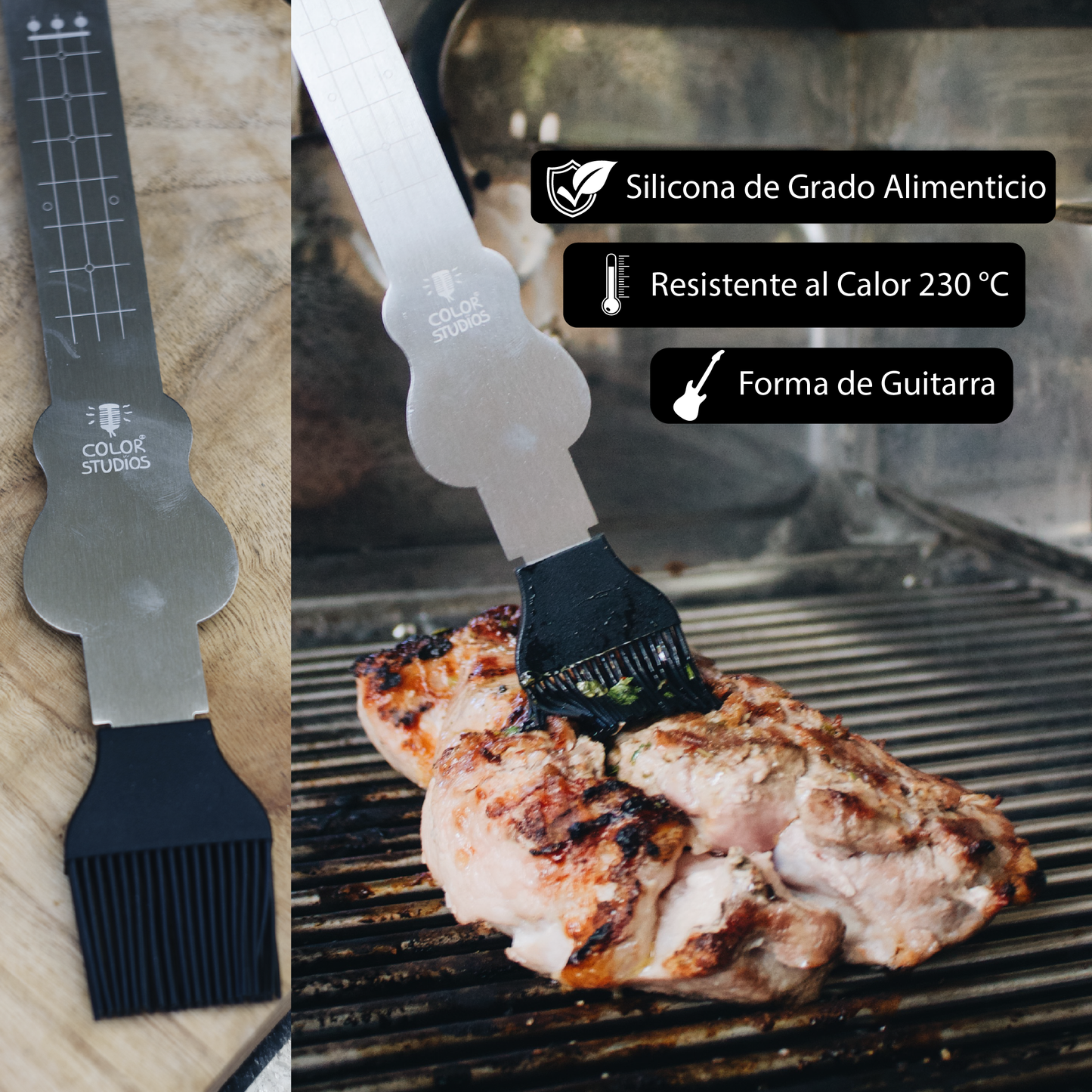 Set Parrillero con Forma de Guitarra + Funda