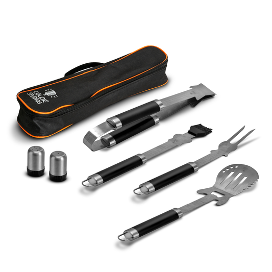 Set Parrillero con Forma de Guitarra + Funda