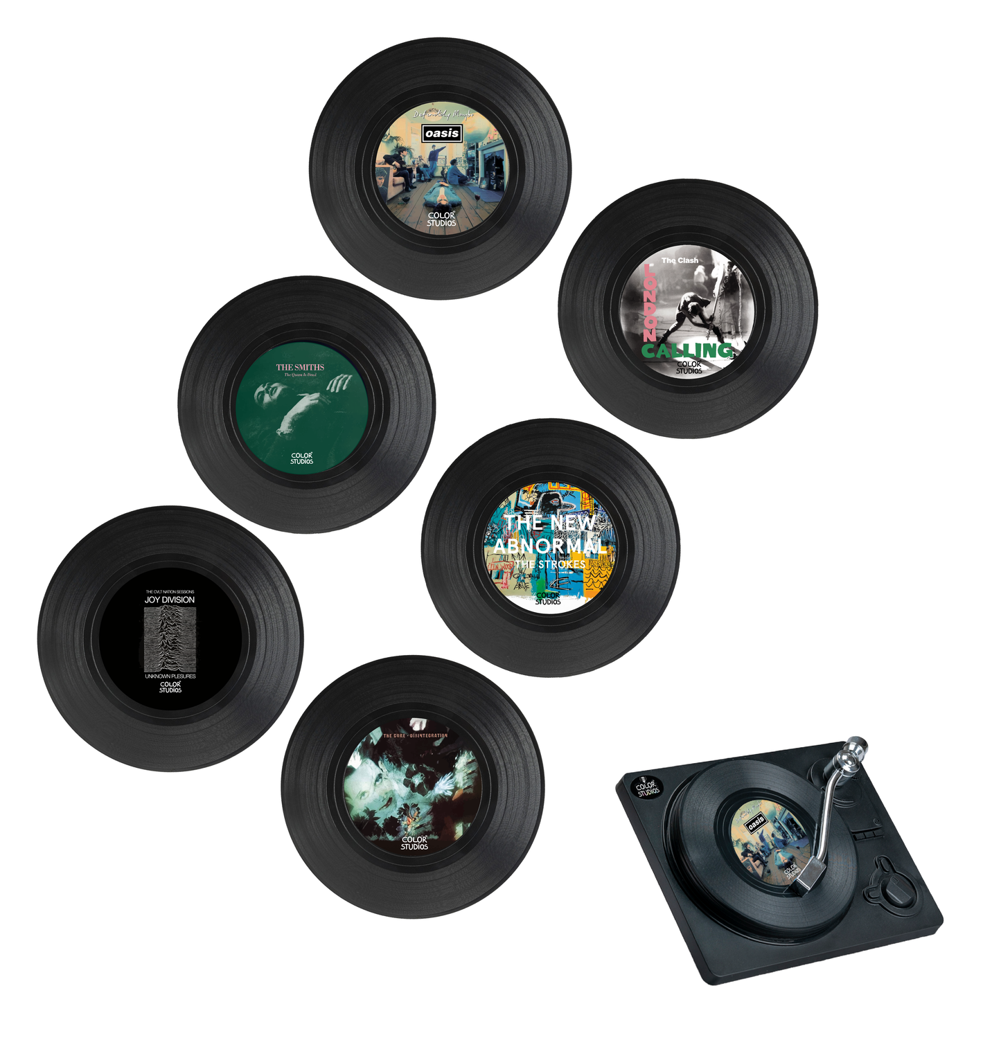 Posavasos Vinilos Alternative Rock - Set de 6
