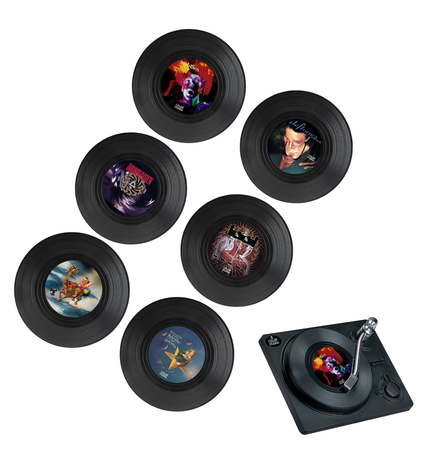 Posavasos Vinilos Dark Alternative - Set de 6