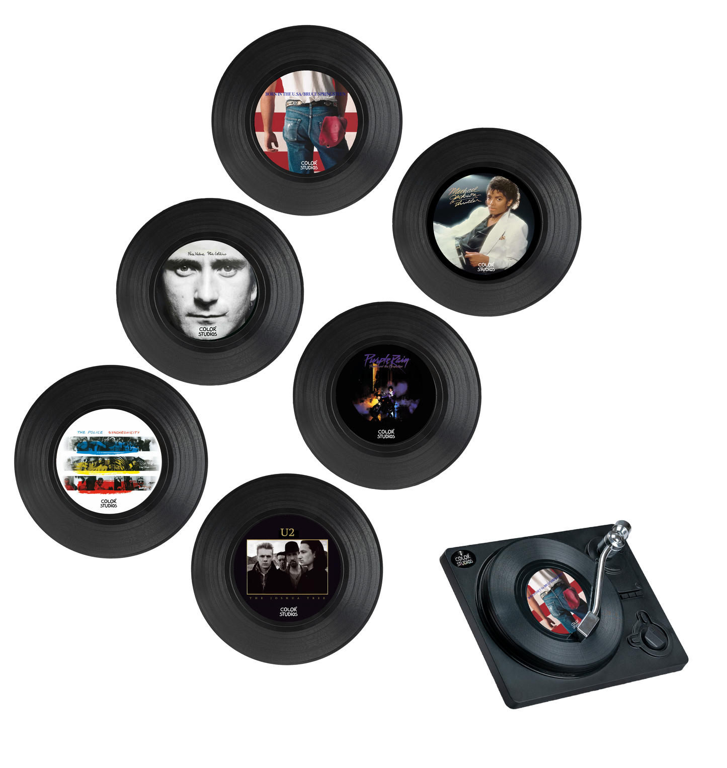 Posavasos Vinilos Hits 80´s - Set de 6